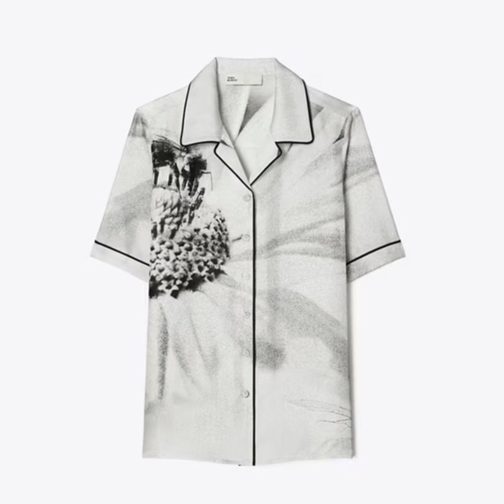 Tory Burch Silk Bee Print Camp Shirt – NWOT – Size Small